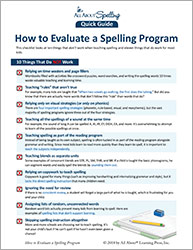 How to Evaluate a Spelling Program
