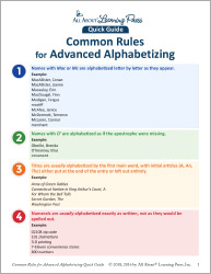 Common Rules for Advanced Alphabetizing