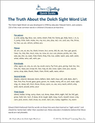The Truth About the Dolch Sight Word List
