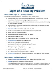 Signs of a Reading Problem